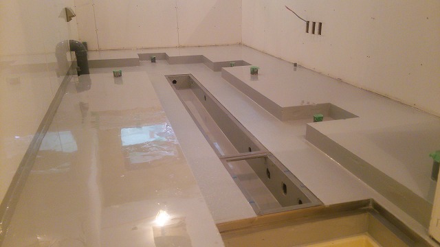 厨房内の防水施工例